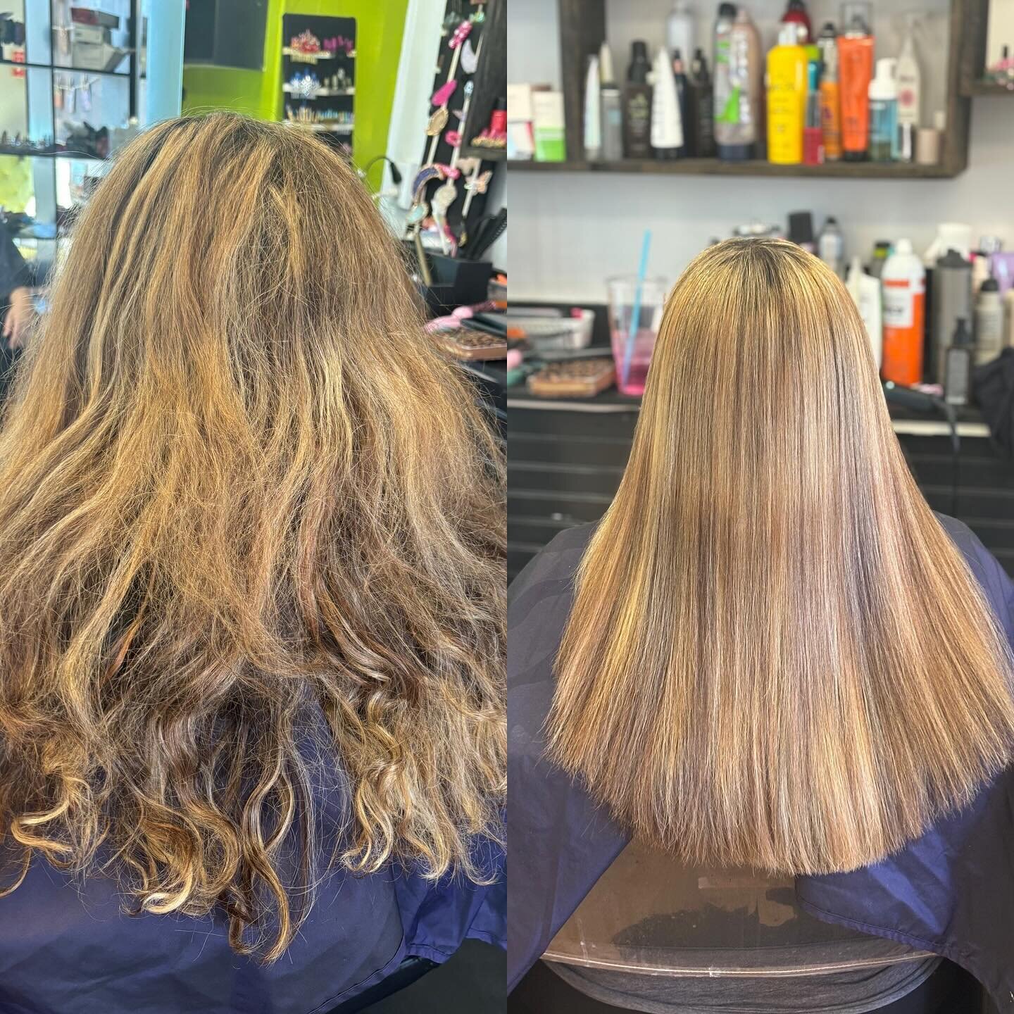 ❣️❣️❣️ The Brazilian blowout for the win ❣️❣️❣️ how gorgeous and sleek is this head of hair? 

Want frizz free hair? Smooth hair? Cut your blow dry time in half? Try the @brazilianblowout  it&rsquo;s awesome! 

All of March save $50 on Brazilians! @h