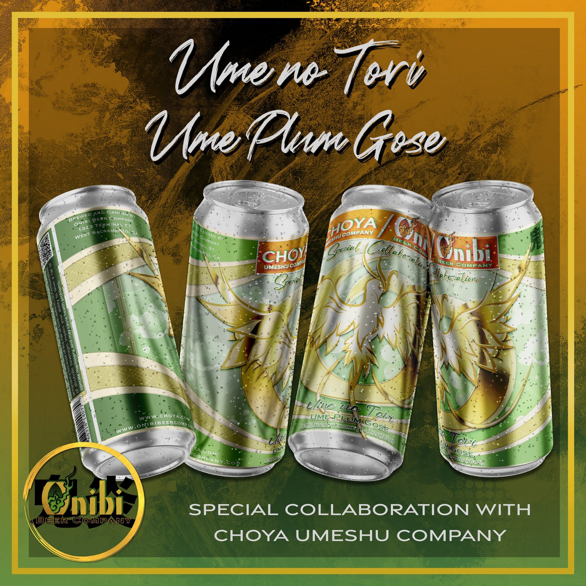 Ume No Tori - Ume Plum Gose 
Special Collaboration with Choya Umeshu U.S.A.! Cheers! 🍻
@choya_usa @choya_official 
.
.
.
.
.
.
#onibibeer #beer #drinklocal #craftbeer #sacramento #microbrew #onibi #westsacramento #ume #choya #plum #gose #newrelease