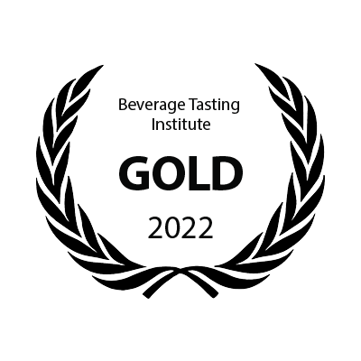 Award certificate with laurel wreath, titled 'Beverage Tasting Institute Gold 2022'.