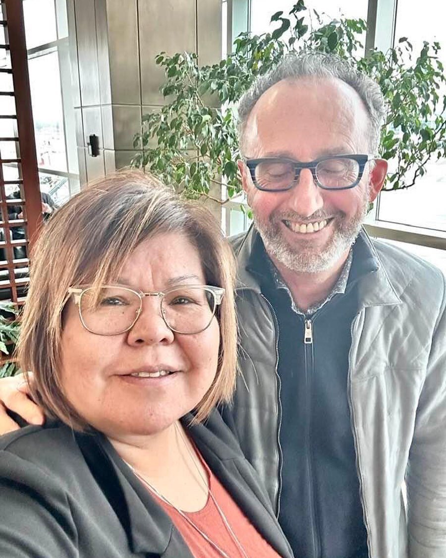Leona Humchitt, Climate Action Coordinator, is on route to Whitehorse for a Climate Conference.  HCAT be sharing an announcement later this week!
She bumped into an old friend- Bruce McIvor, First People’s Law at the airport. 
Hopefully North
