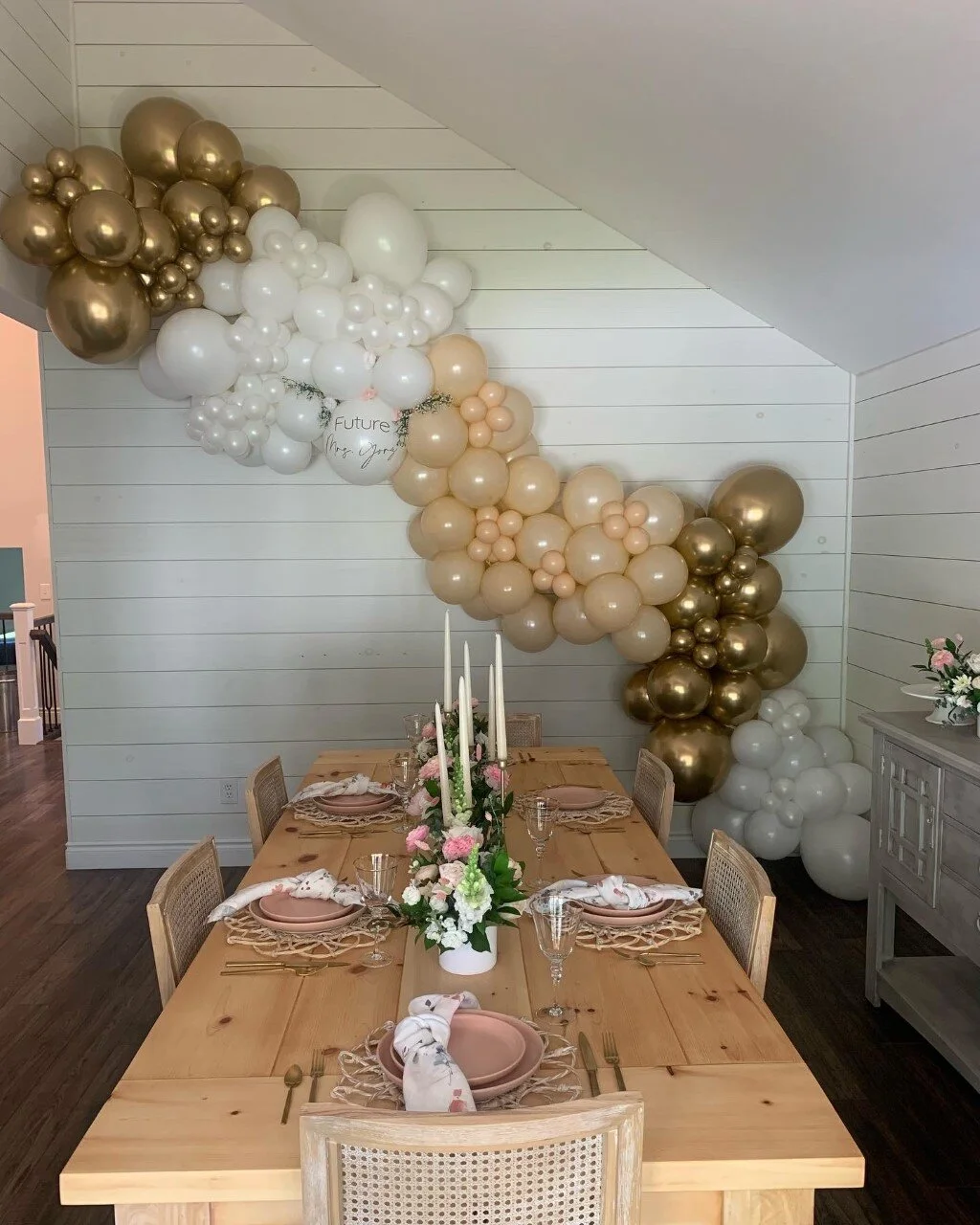 Bridal Shower Gold and White Garland
