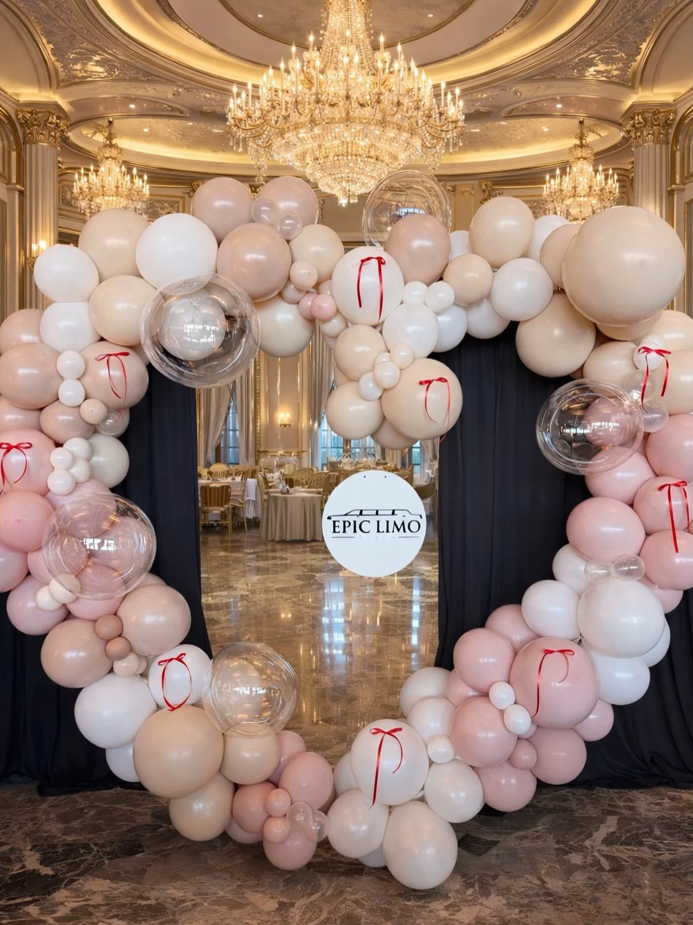 What does a heart need?
Balloons&hellip; and a little attitude ❤️🎈

This balloon heart came dressed up with bold red bows for Epic Limo&mdash;playful, eye-catching, and impossible to ignore.
Because celebrations should feel fun, a little extra, and 