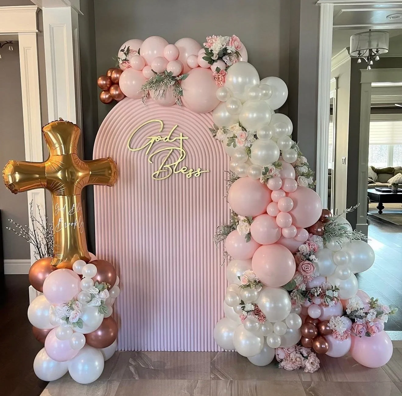 Soft, sacred, and styled to perfection ✨

A moment of grace deserves a setting just as beautiful &mdash; blush tones, delicate florals, and a touch of gold to celebrate a truly meaningful day. 🤍🌸

Because every blessing should feel this special.

#