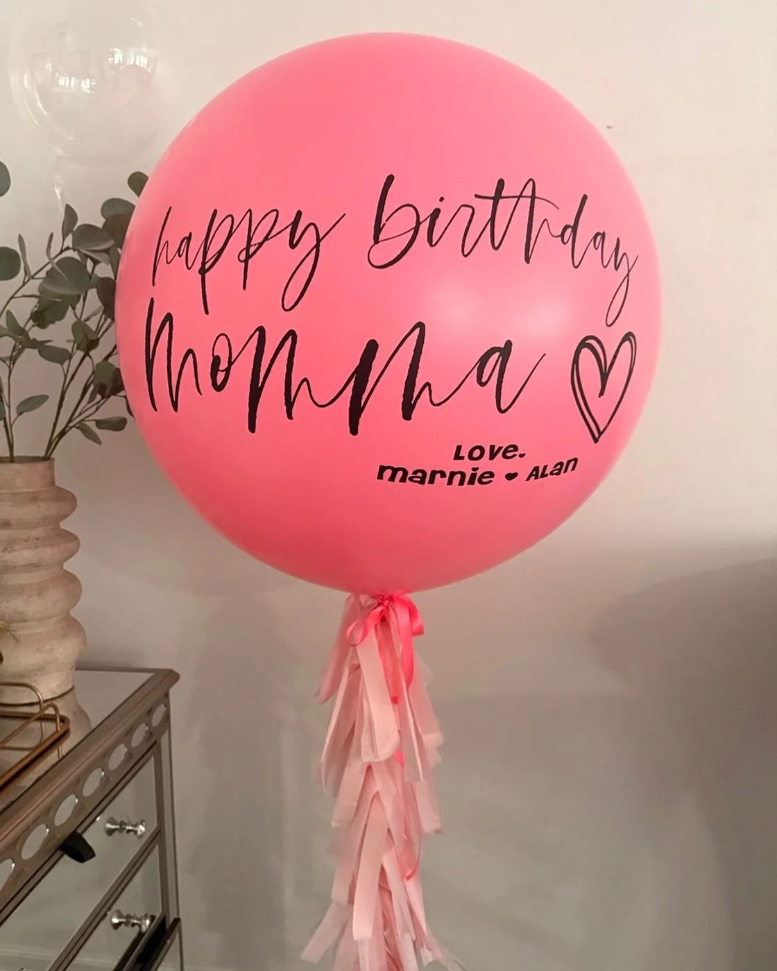 The 36&rdquo; Personalized Maxi Balloon.

Three feet wide. Custom lettering. Luxe tassels.
A clean, elevated statement piece for birthdays, baby showers, and corporate events.

Serving Kitchener &bull; Waterloo &bull; Cambridge.

If you want your eve