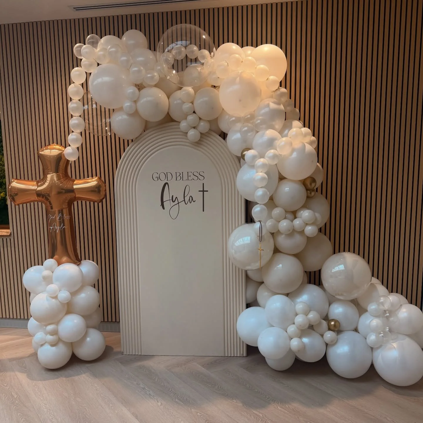 God bless Ayla 🤍✨

Soft neutrals, delicate textures, and a touch of gold &mdash; designed to feel as pure and meaningful as the moment itself.
This setup was all about quiet luxury&hellip; letting every detail speak without saying too much.

Because