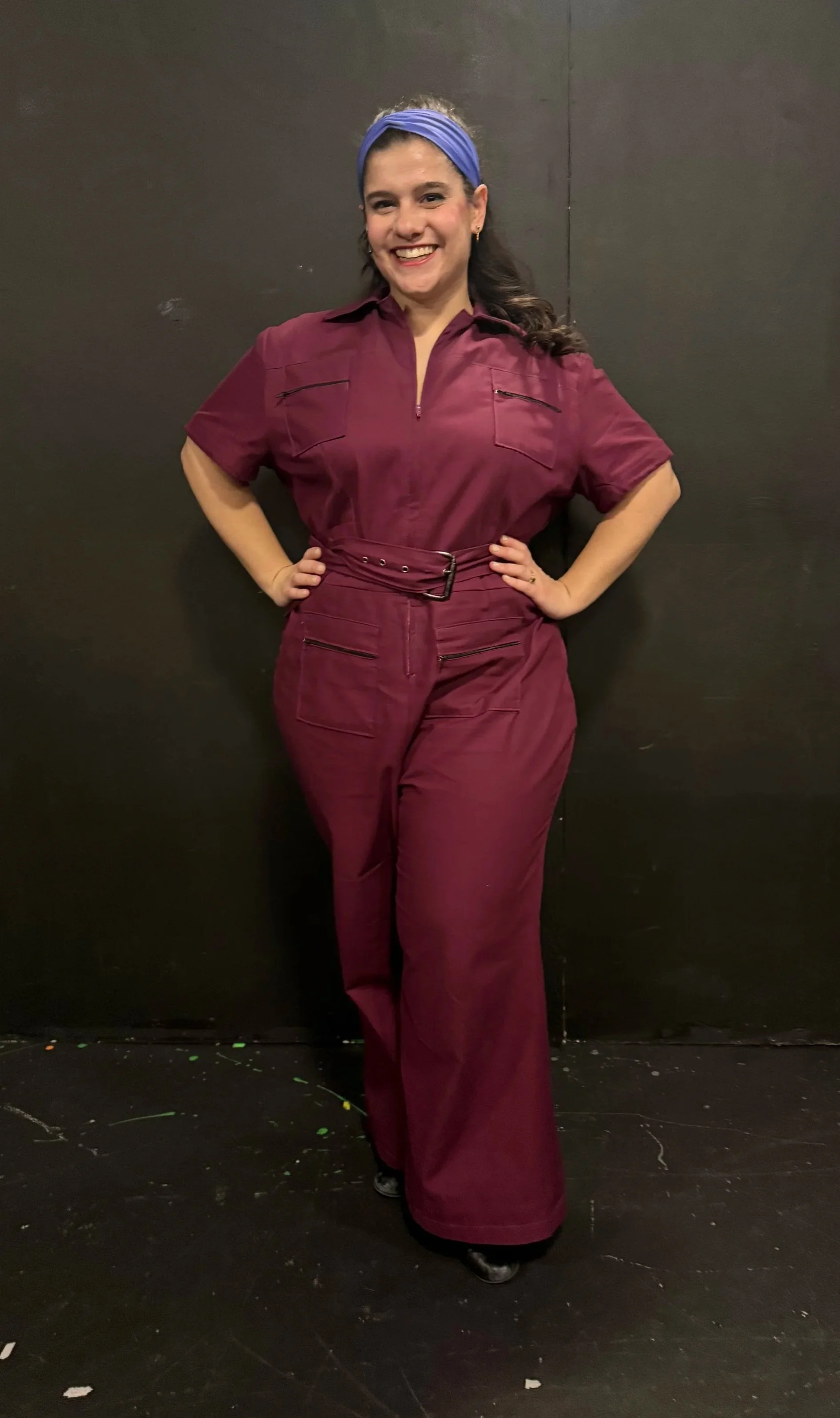 Custom handmade 1970s jumpsuit for the character of Sarah.