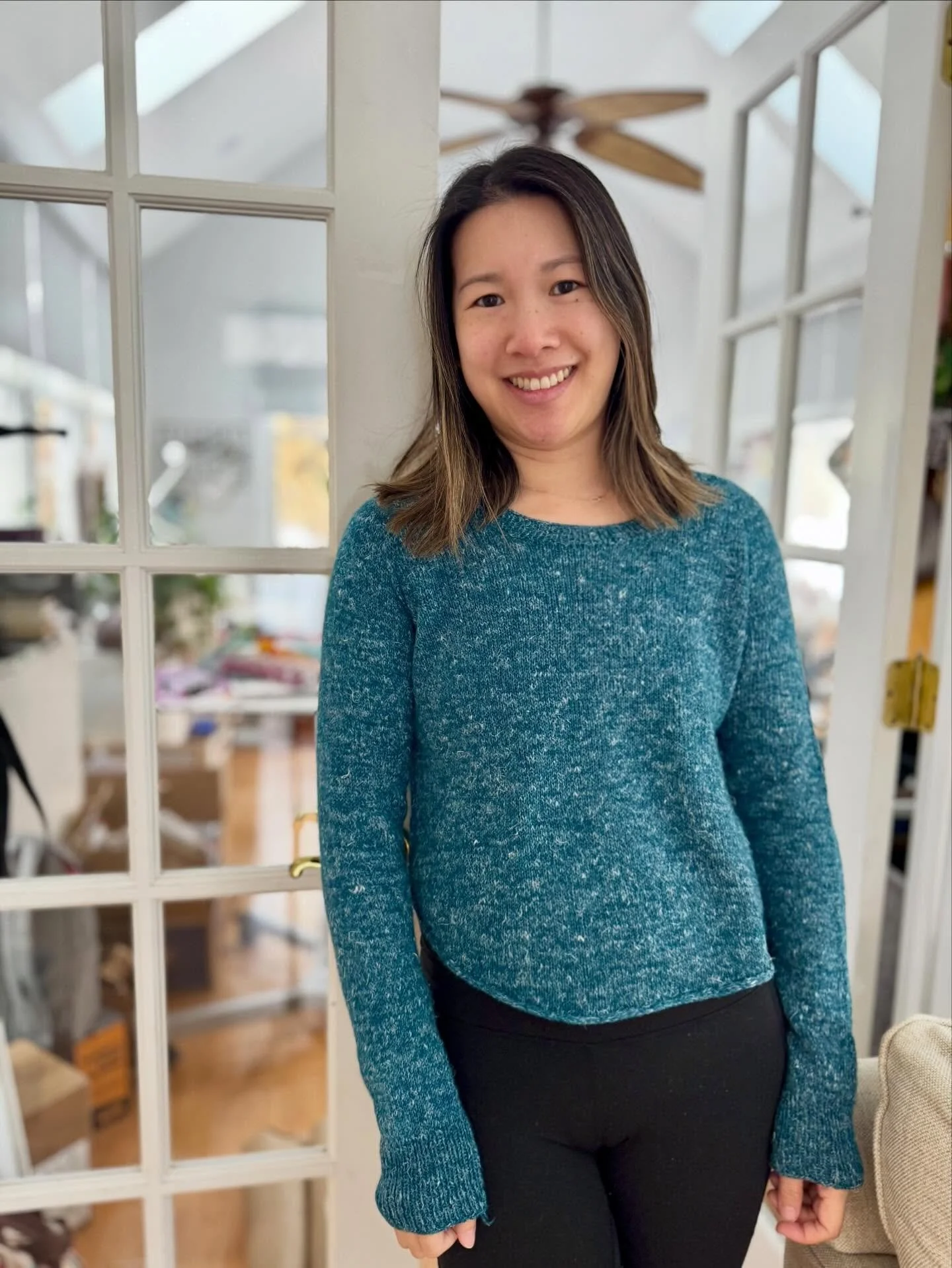 Your favorite new lounge knitwear is here! 

I knit extra long sleeves for that elbow tax (iykyk @edible.thoughts.makes ) and for coziness. Love them. 

This yarn has amazing drape and the color saturation on Elderberry is deep. If you haven&rsquo;t,