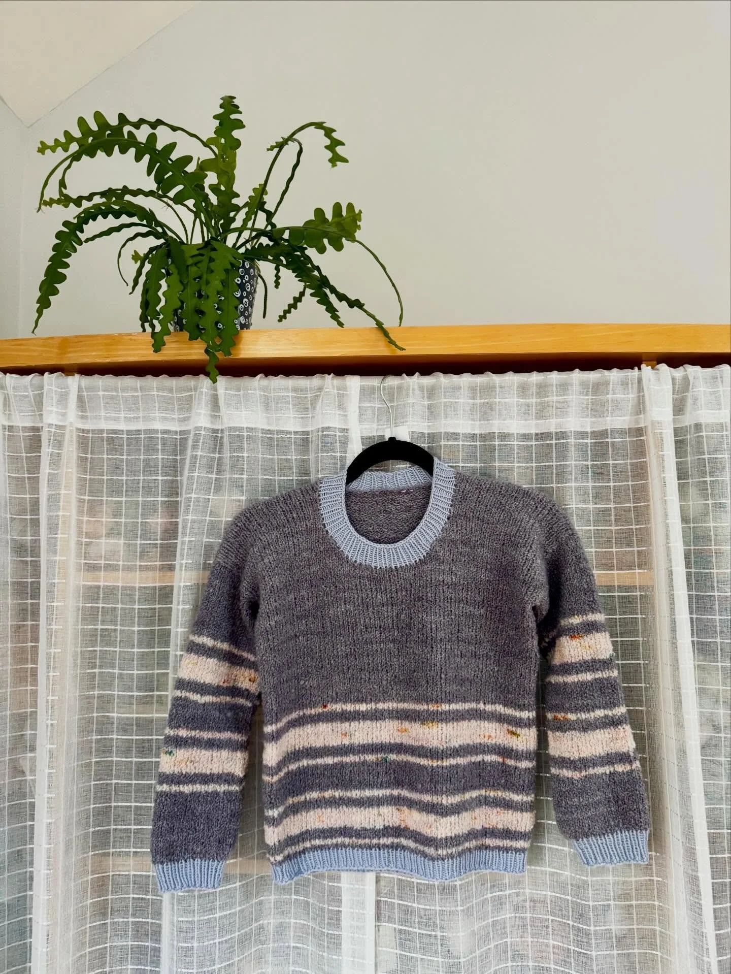 The coziest little sweater for my mini-me. I knit the size 1 and it fits her perfectly. My daughter likes to layer underneath her knit sweaters, so this size provides enough ease for her to do that without being too big. 

Pattern: Superlative sweate