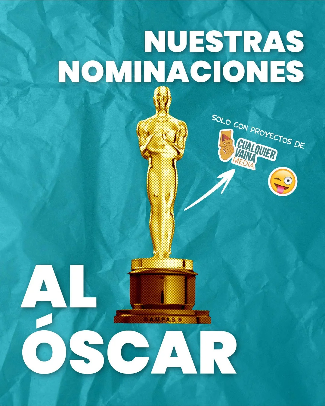 &iexcl;Qu&eacute; honor recibir estas nominaciones!🏆✨
Junto a un equipo de gente BRUTAL hemos logrado contar historias divertidas, profundas y que nos han llevado lejos. &iexcl;Vamos por m&aacute;s! 🙌
#Aqu&iacute;TaTuVaina ⚡
.
#Oscar #nominaciones 