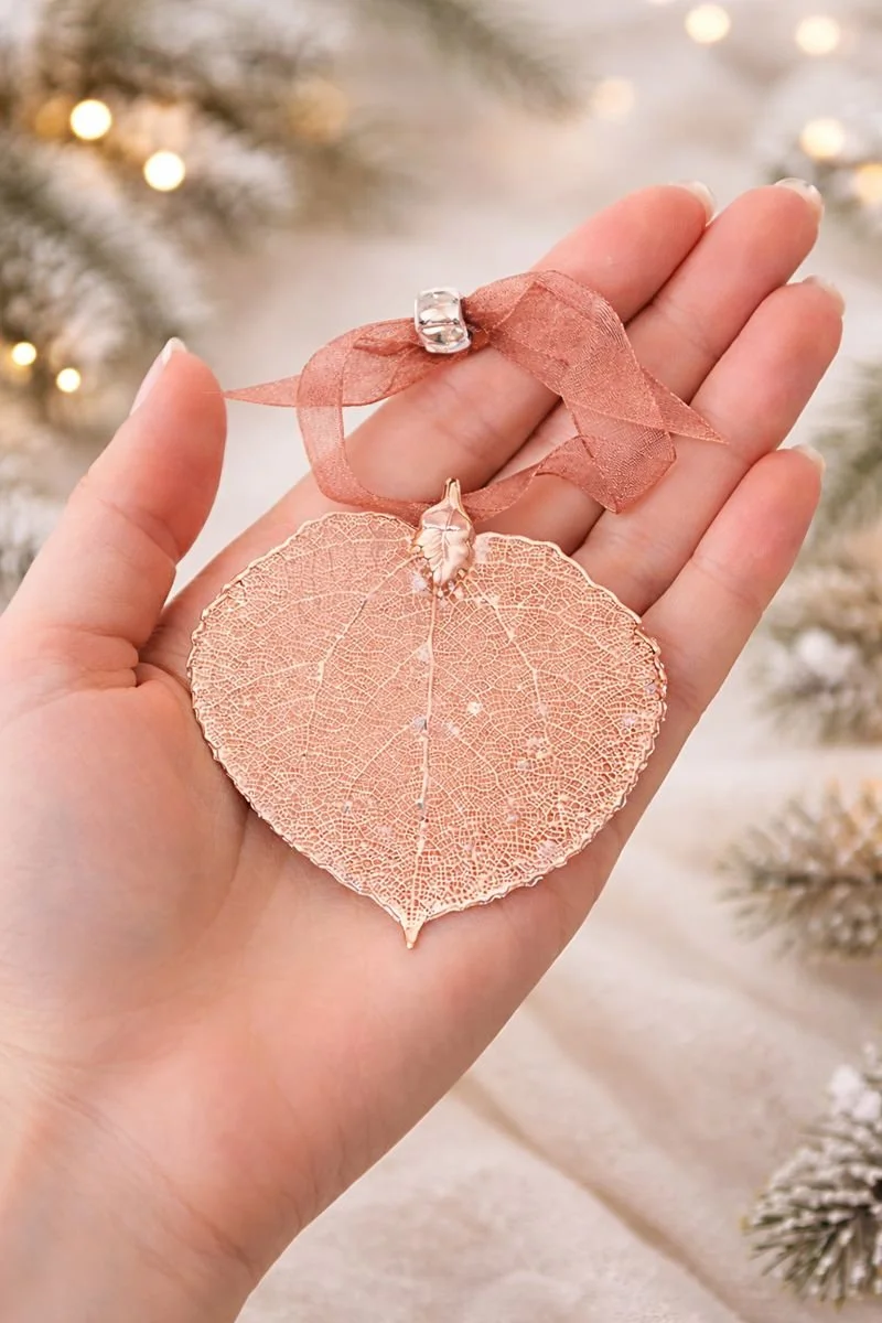 rose gold ornament with christmas background.jpeg