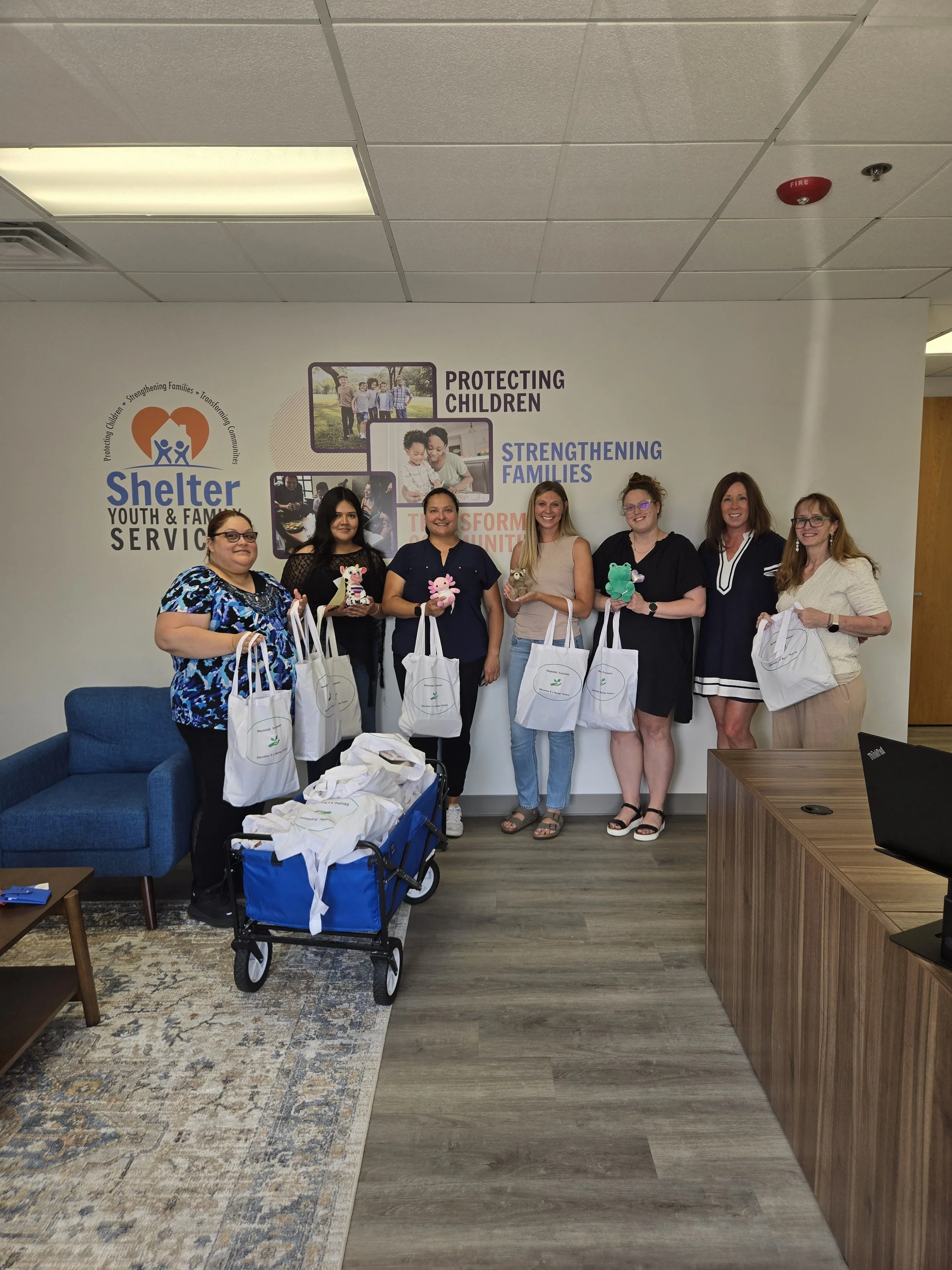 -2026- SHELTER INC - Reynolds' Provisions Delivers 20 Teen Trauma Care Packages to Shelter Youth & Family Services

Reynolds' Provisions NFP Inc. was honored to donate **20 trauma care packages** to teenagers served by **Shelter Youth & Family Servic