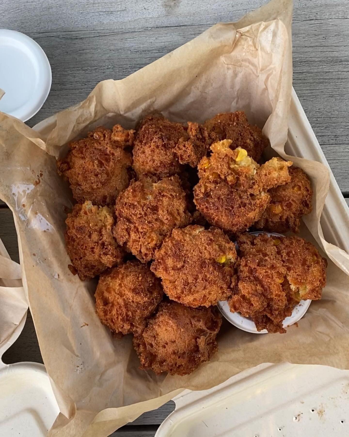 Fridays are for corn fritters. We&rsquo;ve got your comfort food ready to go with you wherever your weekend takes you! Order online 🔥