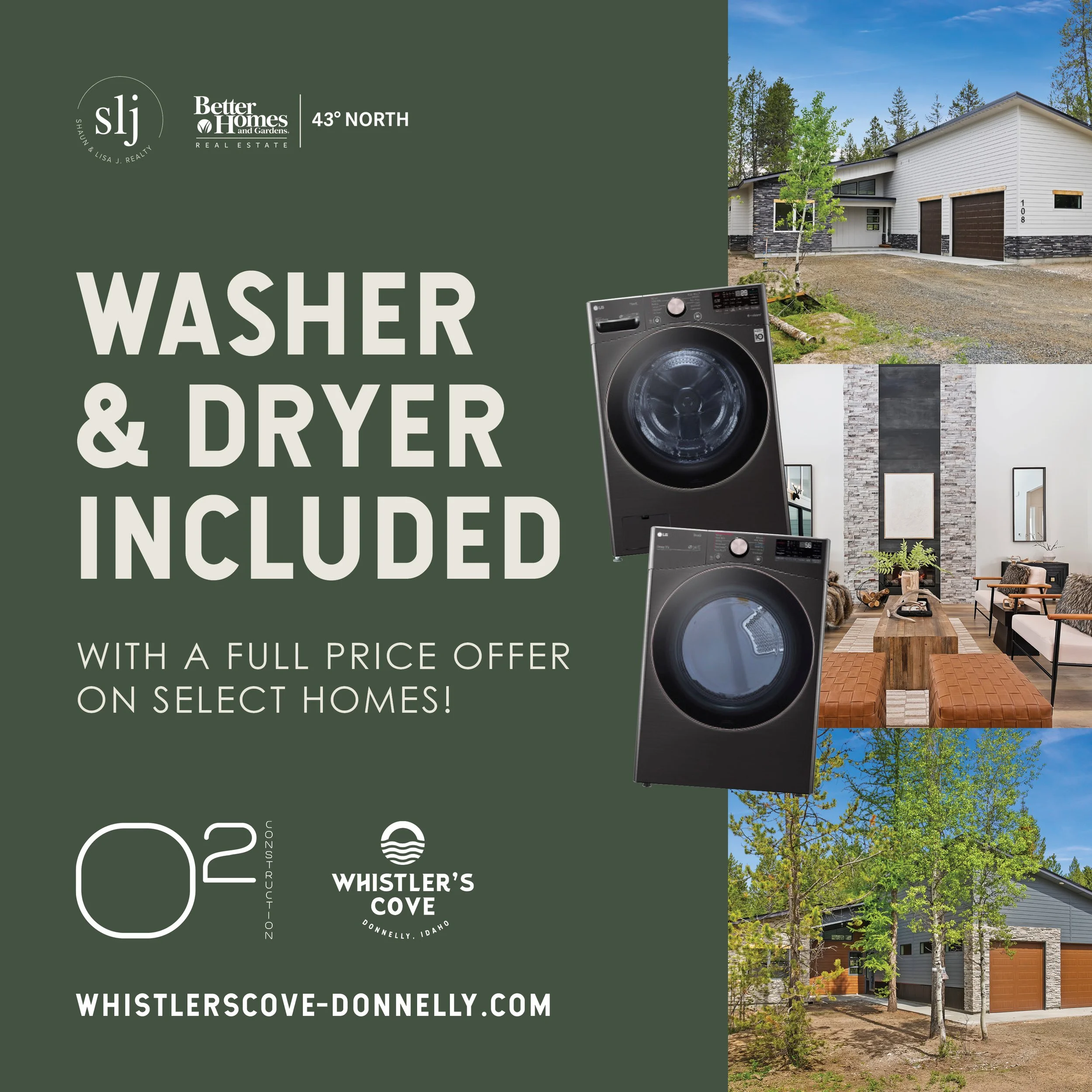 O2 Construction Seller Incentive - LG WASHER &amp; DRYER INCLUDED!