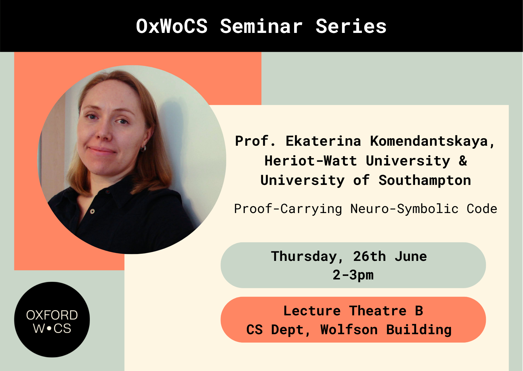 Seminar Series: Professor Ekaterina Komendantskaya