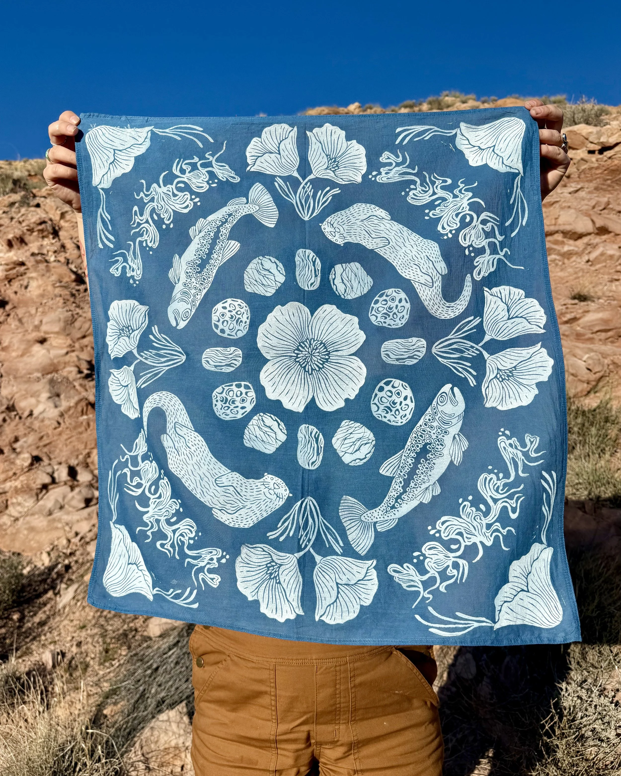 River Runners // Block Printed Bandana