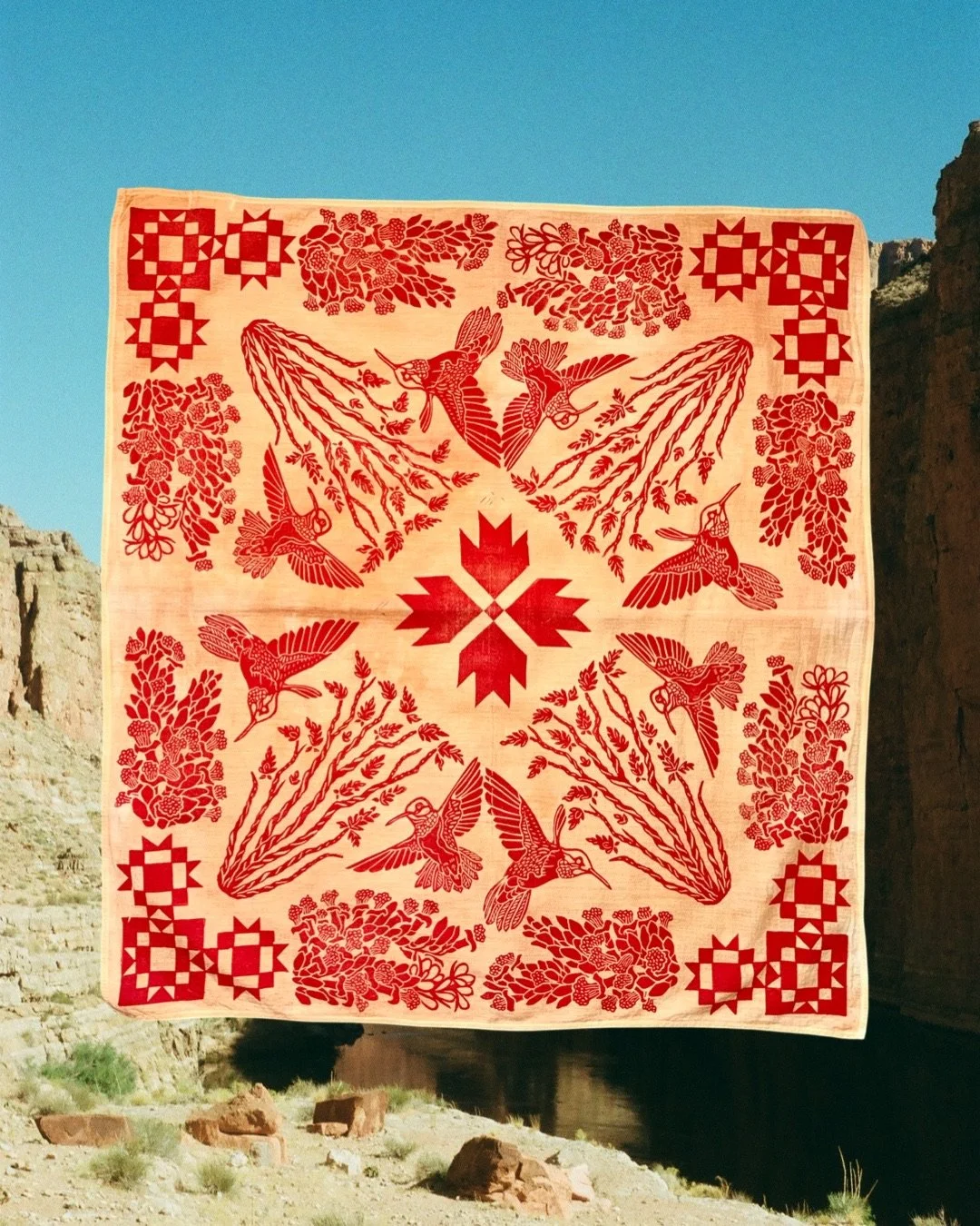 Warmer Weather Block Printed Bandana