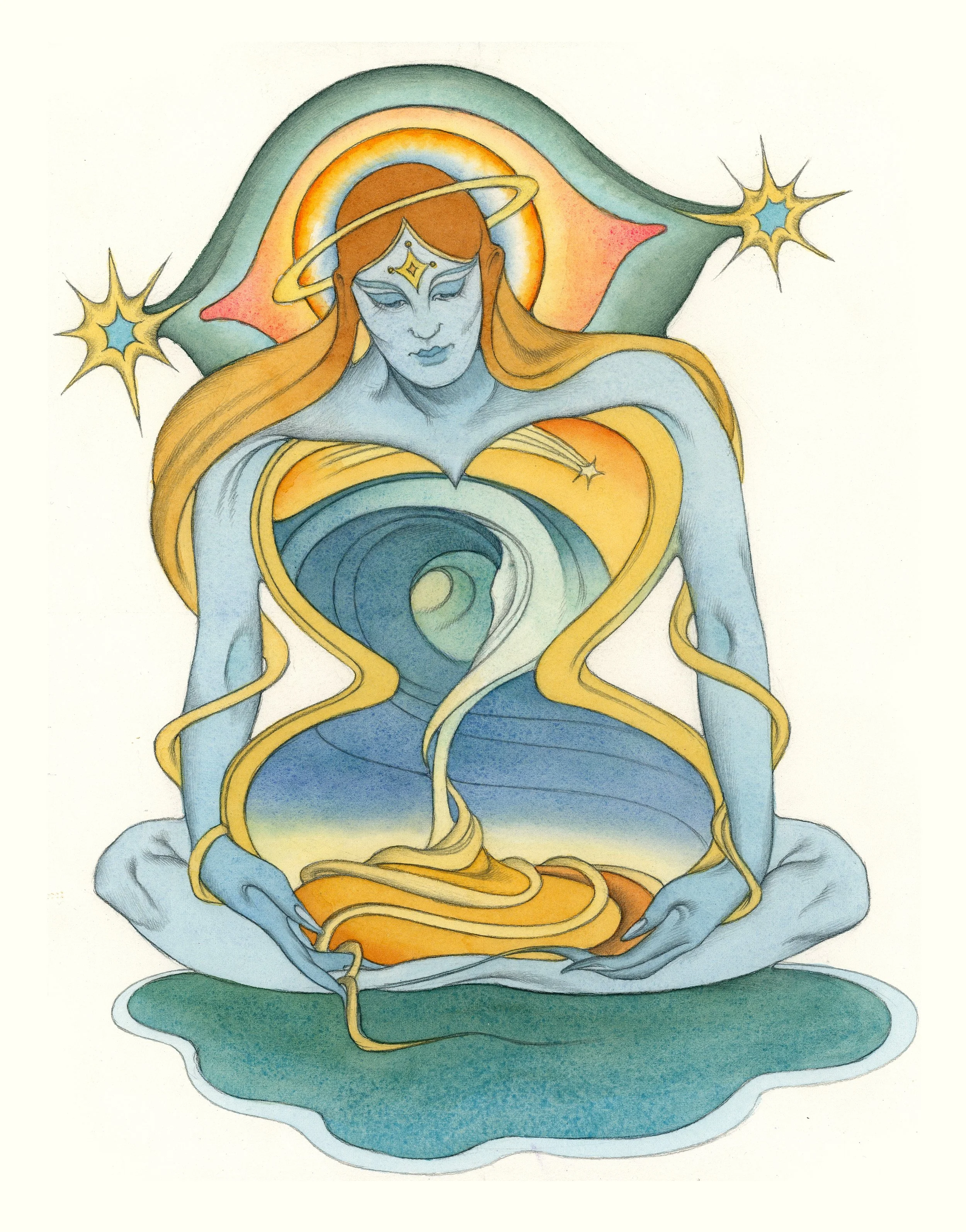 The Observer ✦ Original Watercolor Painting