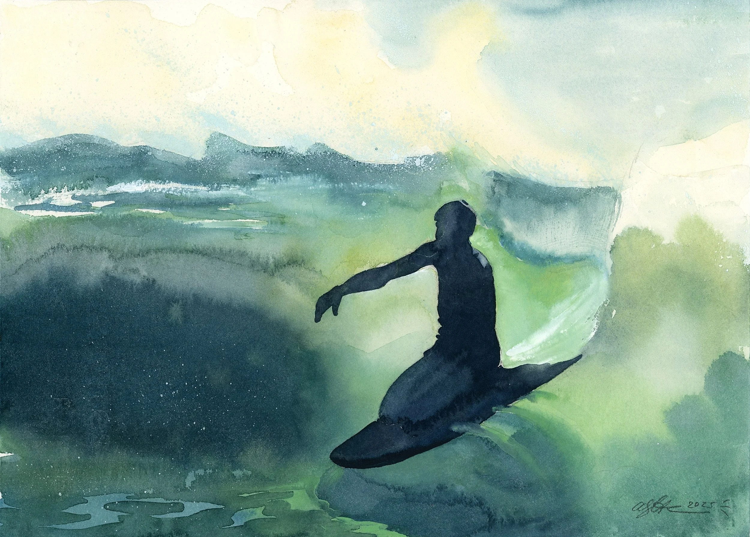 George Greenough Backlit Spoon ✦ Original Watercolor (8 x 11 in.)