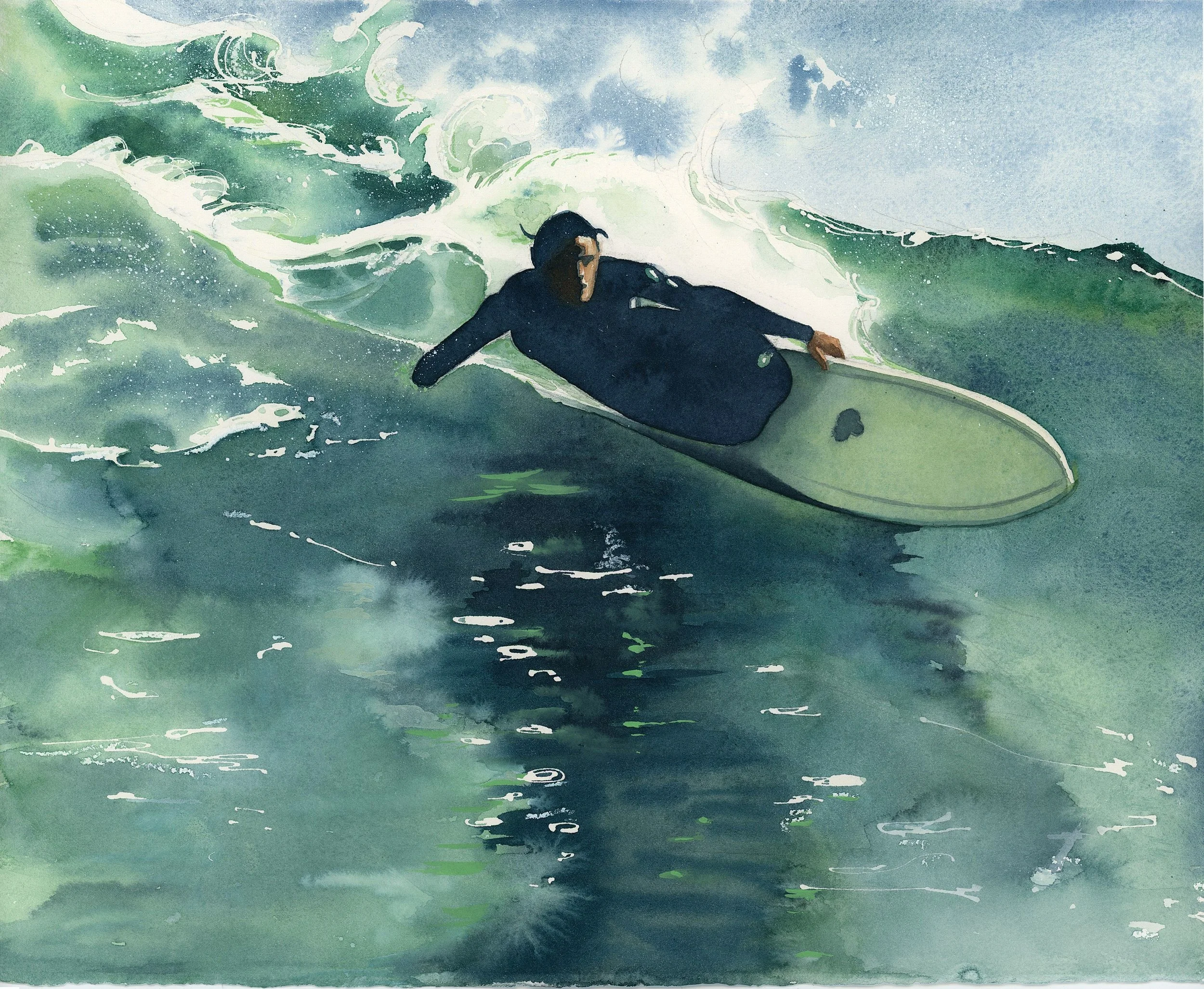 Steve Lis, 1974 ✦ Original Watercolor (11 x 14 in.)