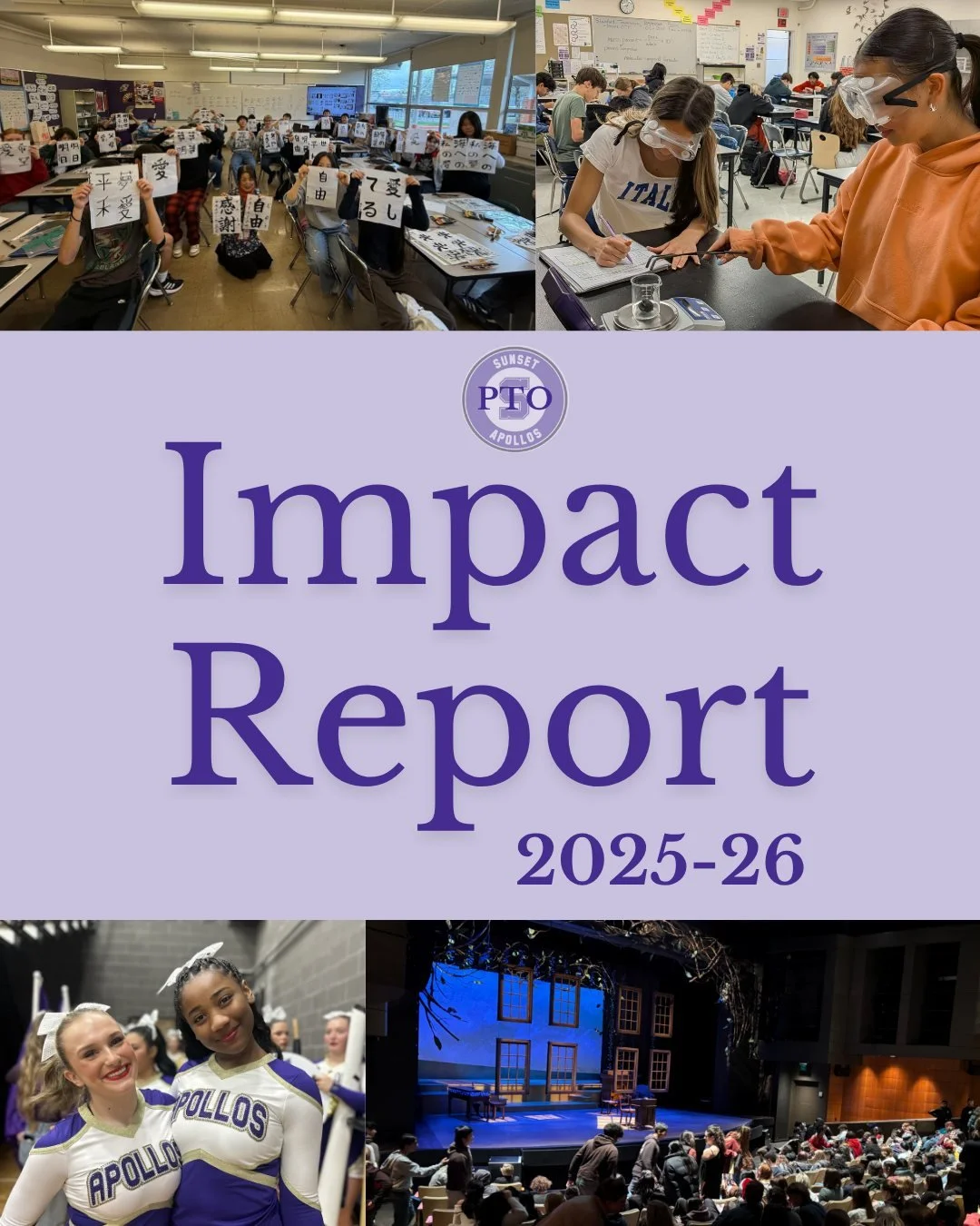 Time to CELEBRATE OURSELVES! 💜💜 Let's review the awesome accomplishments of Sunset PTO, made possible by YOU-- the generous &amp; active community of SHS. Thank you for your time, dollars &amp; energy to make 2025-26 one of our best.