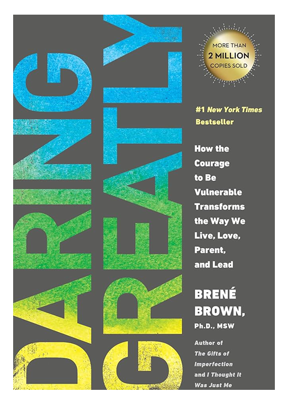 Book cover titled "Daring Greatly" by Brené Brown.