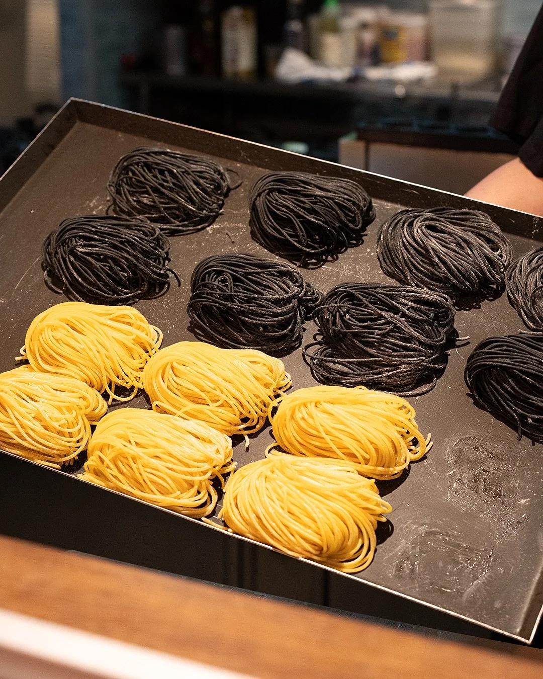 Precision in every fold, patience in every strand.
Our pasta is shaped with care and left to rest. Simple ingredients, refined through time and touch. A quiet craft that speaks through texture, colour, and the moment it meets the plate.
Enjoy our h