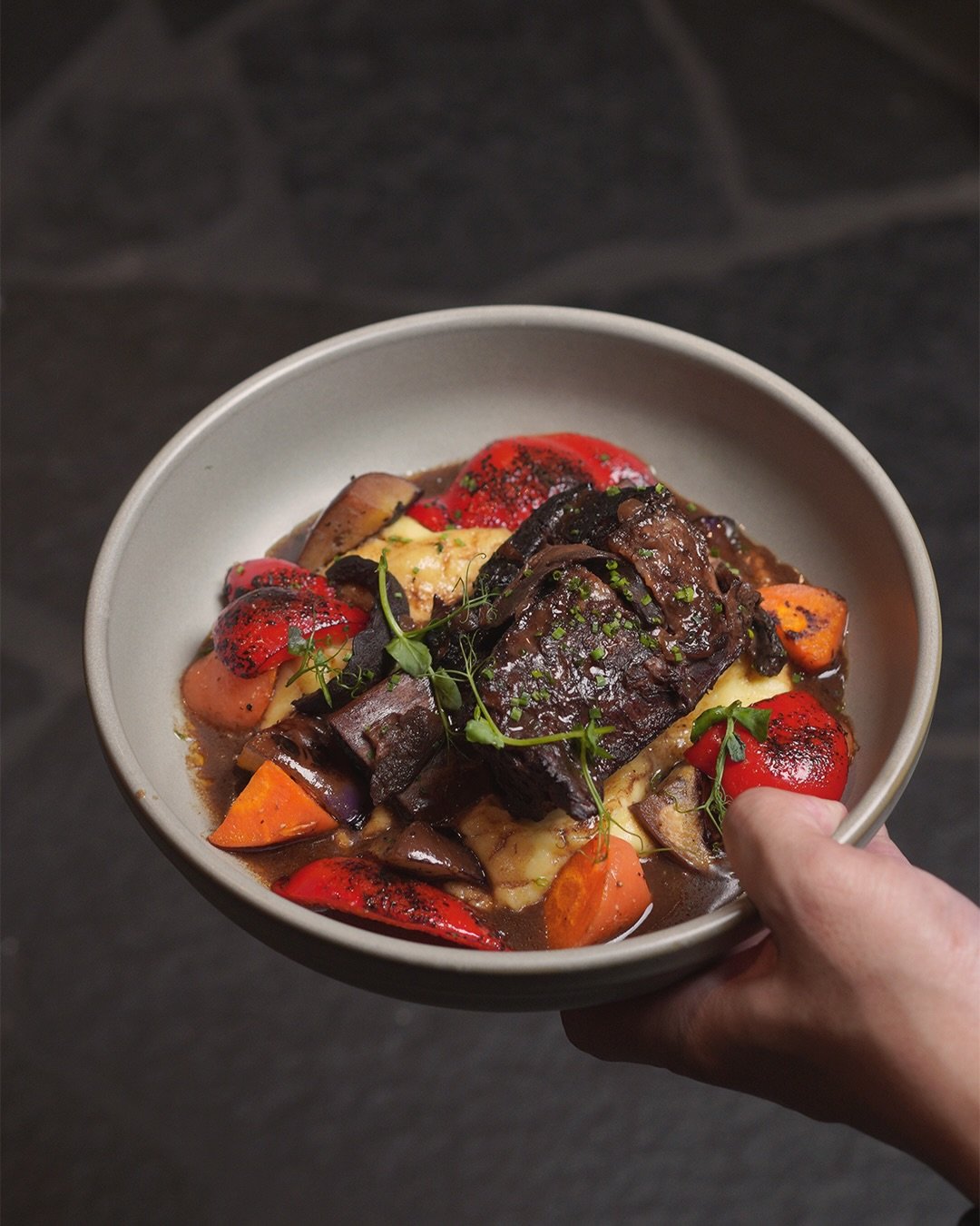 Good things take time &mdash; 48 hours, to be exact. Slow-cooked, rich, and melt-in-your-mouth tender, our Beef Cheek comes with red wine sauce, mash, and grilled vegetables. 

A dish that&rsquo;s hearty yet refined, made for unhurried evenings and g