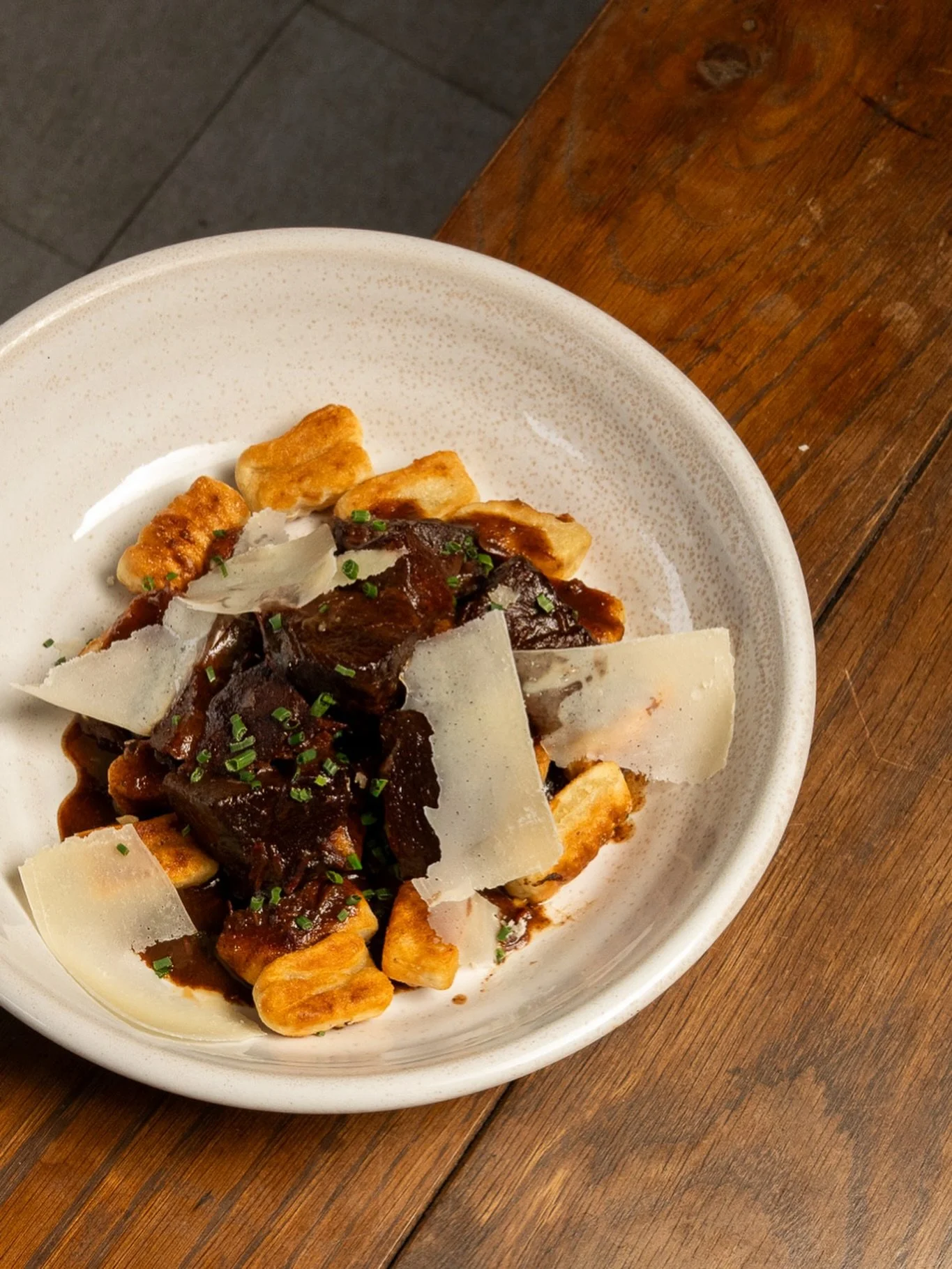 Soft, pillowy textures pair beautifully with rich, savoury notes in this comforting dish.

Our Beef Cheek Gnocchi offers a satisfying balance of depth and creaminess, perfect for those craving something warm and indulgent.

Available for dinner at ou