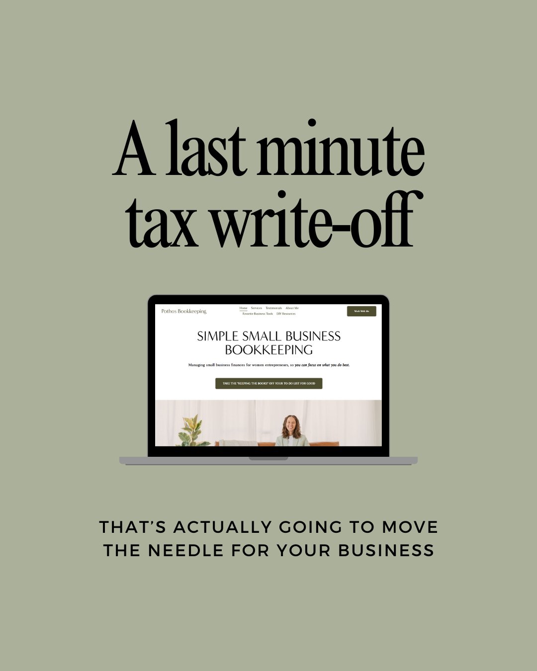 SURPRISE!!! ⁠
⁠
It's hiring ME to clean up all the months of bookkeeping you didn't get to this past year! ⁠
⁠
But seriously, aside from having tax-ready books, you'll have SO much more insight into how your business performed this year to help you b