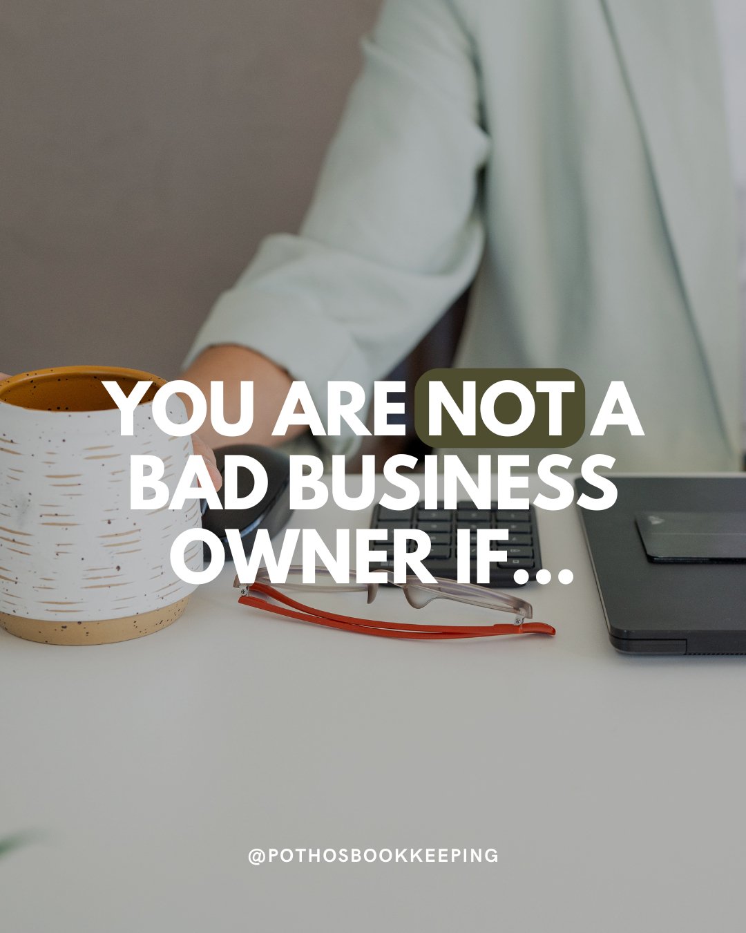 Do these things make you feel like a BAD business owner?⁠
⁠
&rarr; Forgetting to pay your estimated taxes⁠
&rarr; Not knowing for sure what your profit margin is⁠
&rarr; Extending your tax return because your bookkeeping isn't done⁠
⁠
These things DO