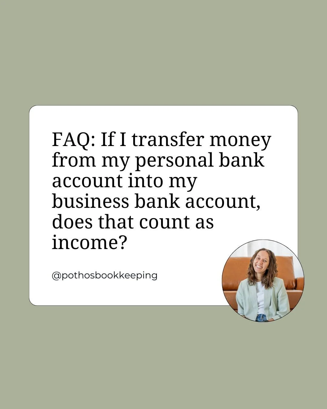 Ever contributed your personal money to your business account? 

A lot of business owners worry that their cash transfer is going to count as taxable income, and the good news is: it doesn't!

When you put personal funds into your business, it&rsquo;