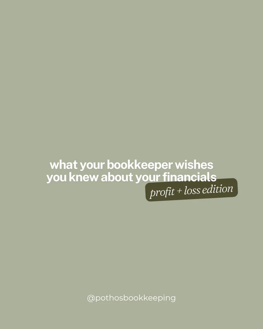 Part 2 in my &quot;things your bookkeeper WISHES creative business owners knew about their financials&quot; series is my personal favorite financial statement...

Your P&amp;L! 💸

This is what I'm begggging you to look at every single month, even if
