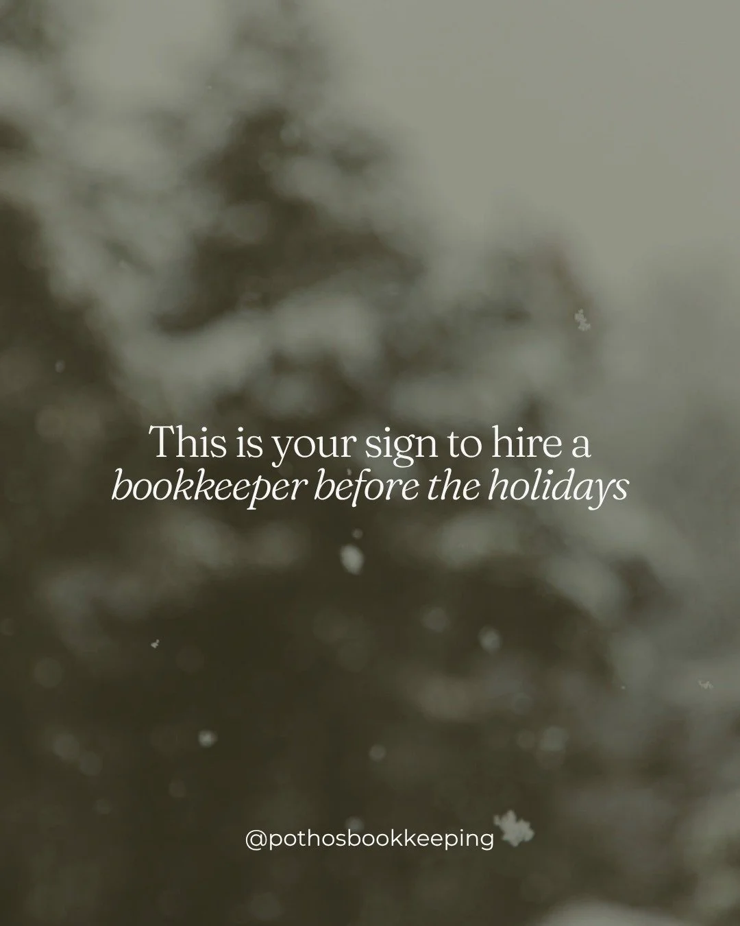 Just a little look at your bookkeeper's to-do list for the rest of the year:

&rarr; Finish up all October bookkeeping for existing clients

&rarr; Finish up YTD 2025 bookkeeping clean-up projects

&rarr; Get ready to close out all clients for year-e