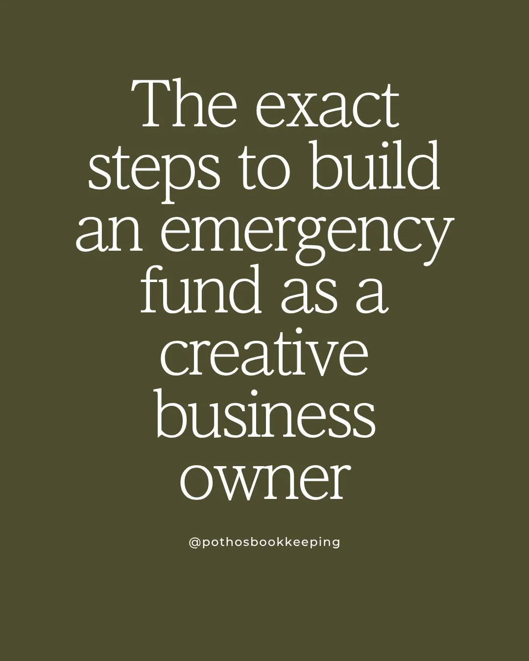 This is for every small business owner who knows they need an emergency fund, but just doesn't totally know how to start one...

Here&rsquo;s what I would tell you to do:

1️⃣ Decide how much you want to save! A good rule of thumb is 3&ndash;6 months