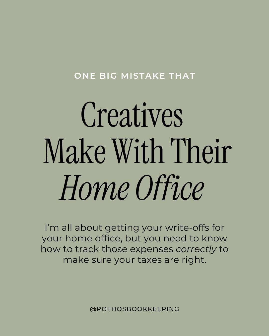 If you've been following me for a while, you already know this:

If you're a Creative who regularly and exclusively uses part of your home as your primary place of business, you need to be tracking your home office expenses. 🏡

What you might not kn