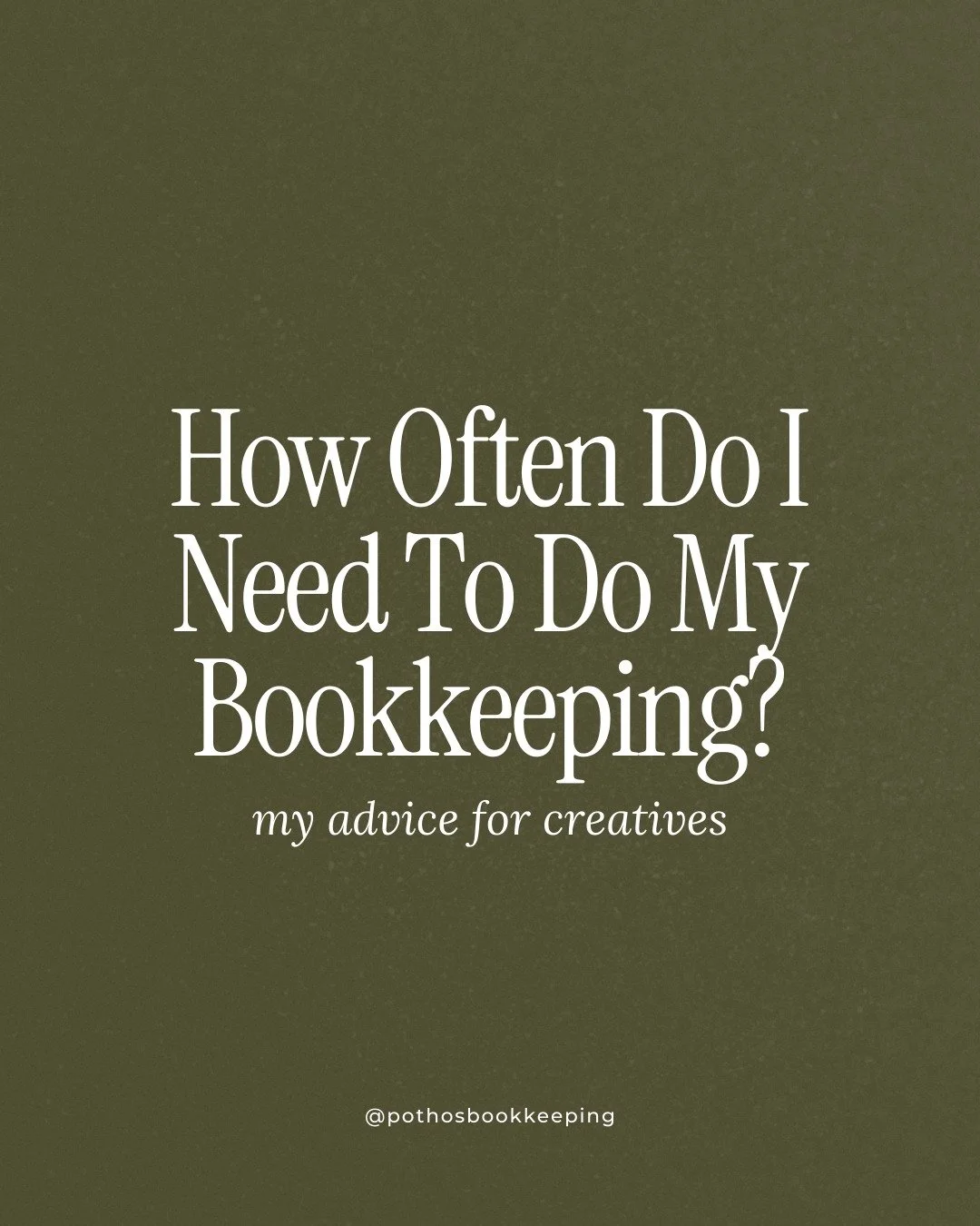 HONESTY HOUR: Creative business owners, how often are you actually doing your bookkeeping? 👀

In my opinion, you need to be doing your bookkeeping on a monthly basis (and that's the bare minimum).

The more often you're in your books, the easier it 