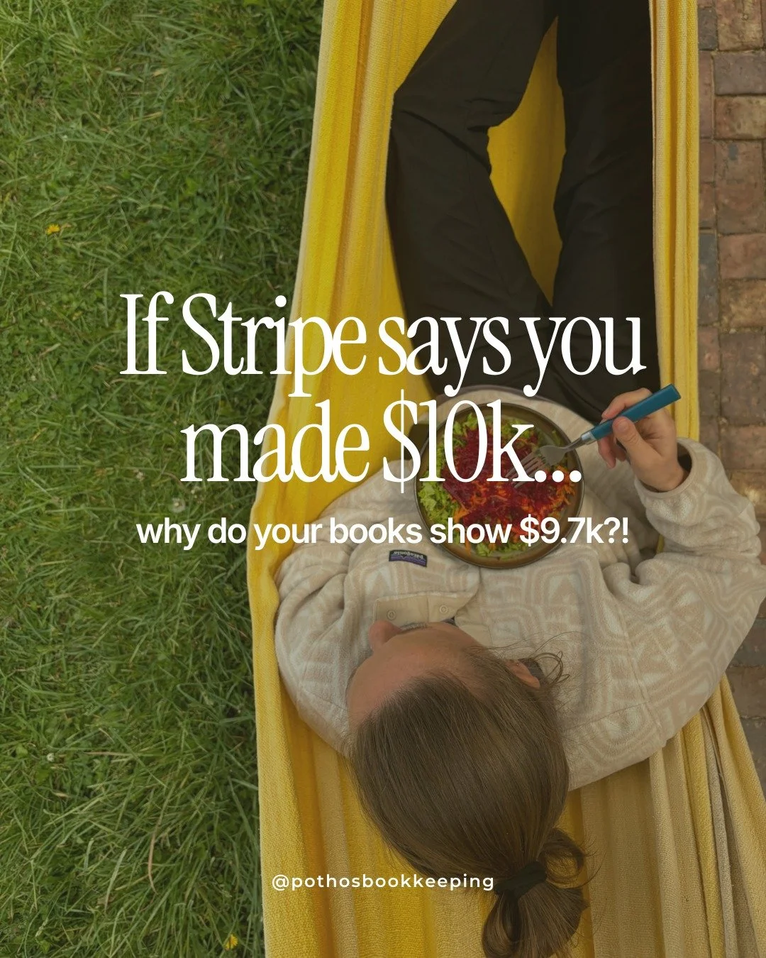 If you use a payment service like Stripe or Square, I'm going to take a wild guess and say 99% of you have had this question! 

Most processors deposit your sales *net* of your merchant fees.

For example, you might see $97 hit your account when you 