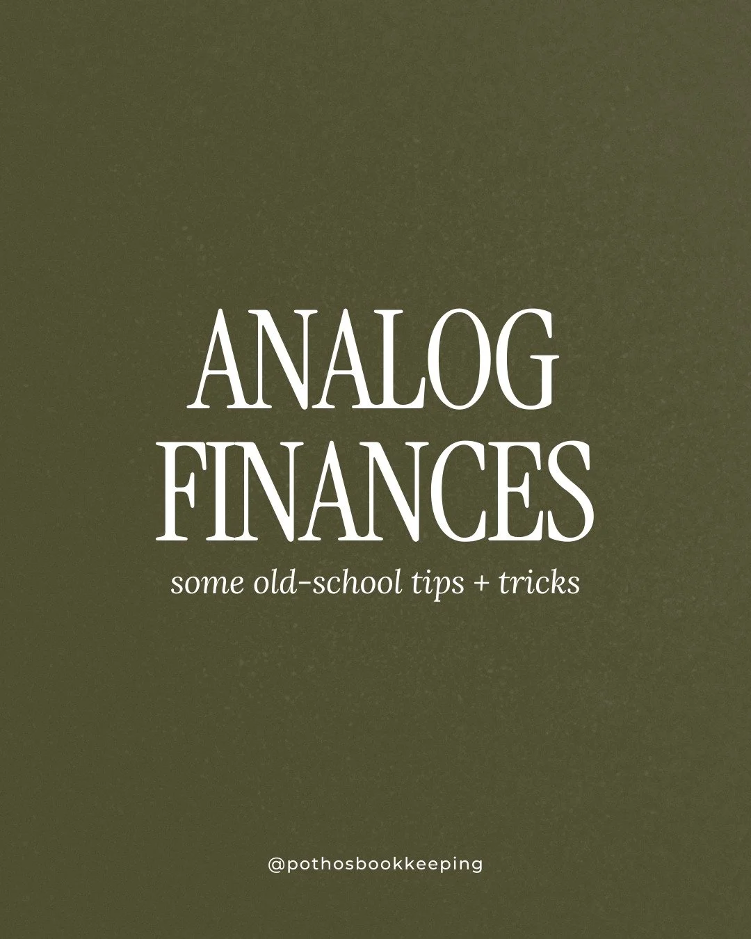 I'm kind of obsessed with the new trend of living an analog life... we could all afford to spend a little less time on our screens these days!

If you want to go analog when it comes to your creative finances, here are a few old-school tips I have:

