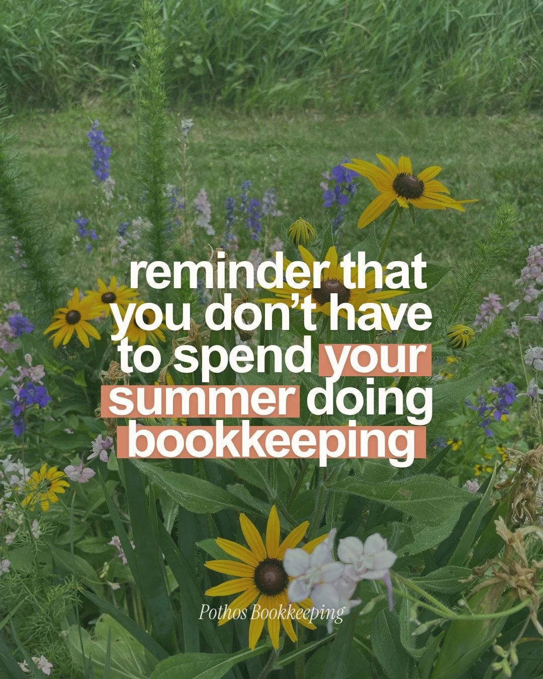 🗞️ NEWSFLASH 🗞️

Doing your bookkeeping this summer is optional...

At least for small business owenrs who hire me! 🤭

Spending my summer deep in your books is literally my idea of a good time.

If you're a busy small business owner who'd rather d