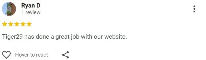 Tiger29 has done a great job with our website.