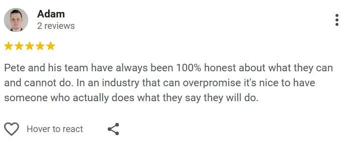 Pete and his team have always been 100% honest about what they can and cannot do. In an industry that can overpromise it's nice to have someone who actually does what they say they will do.