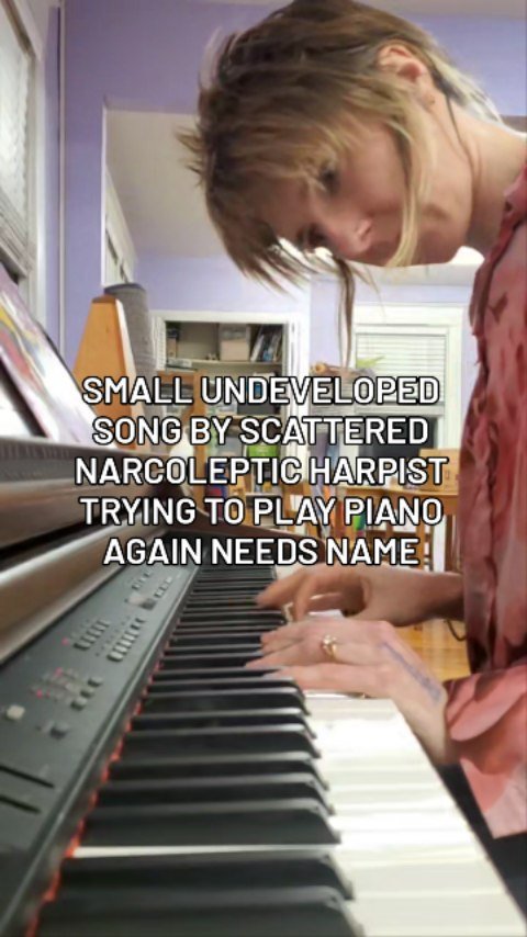 Gimme a name. It's a song about surrendering and learning how to crawl #musician #wip #harpist #piano #singersongwriter #weirdo #surrender #letgo #whatresistspersists