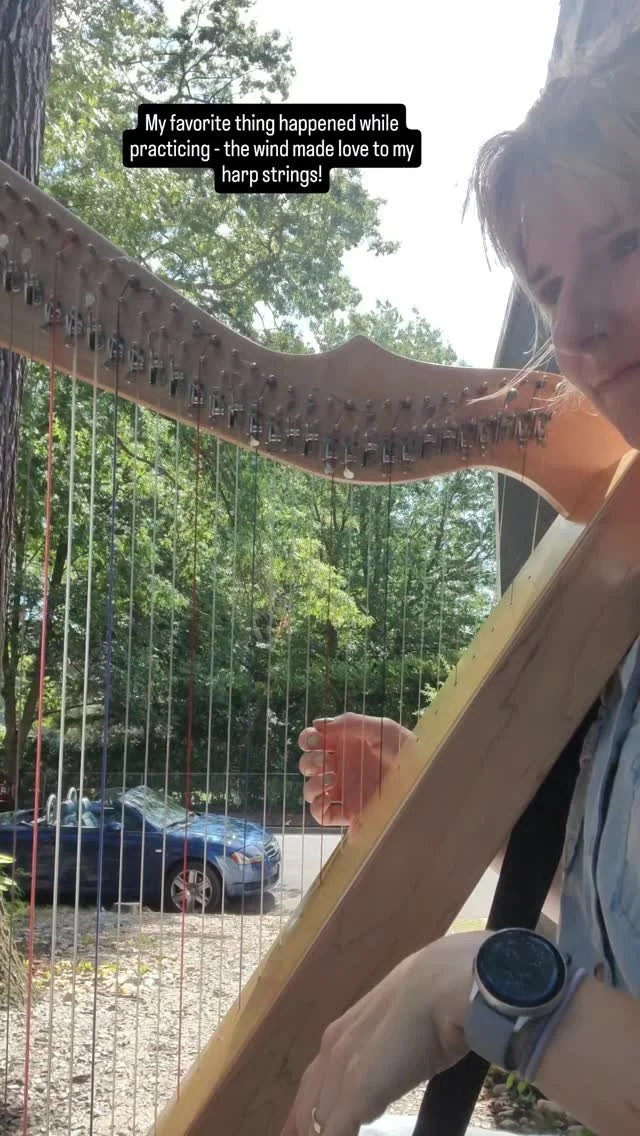 My favorite thing happened while practicing! The wind made love to my harp strings!
Also I'm sightreading and there were no lever change markings so I had to guess by ear lmao
#harpist #harp #harpistsofinstagram #rvamusic #music #inspiration #magic