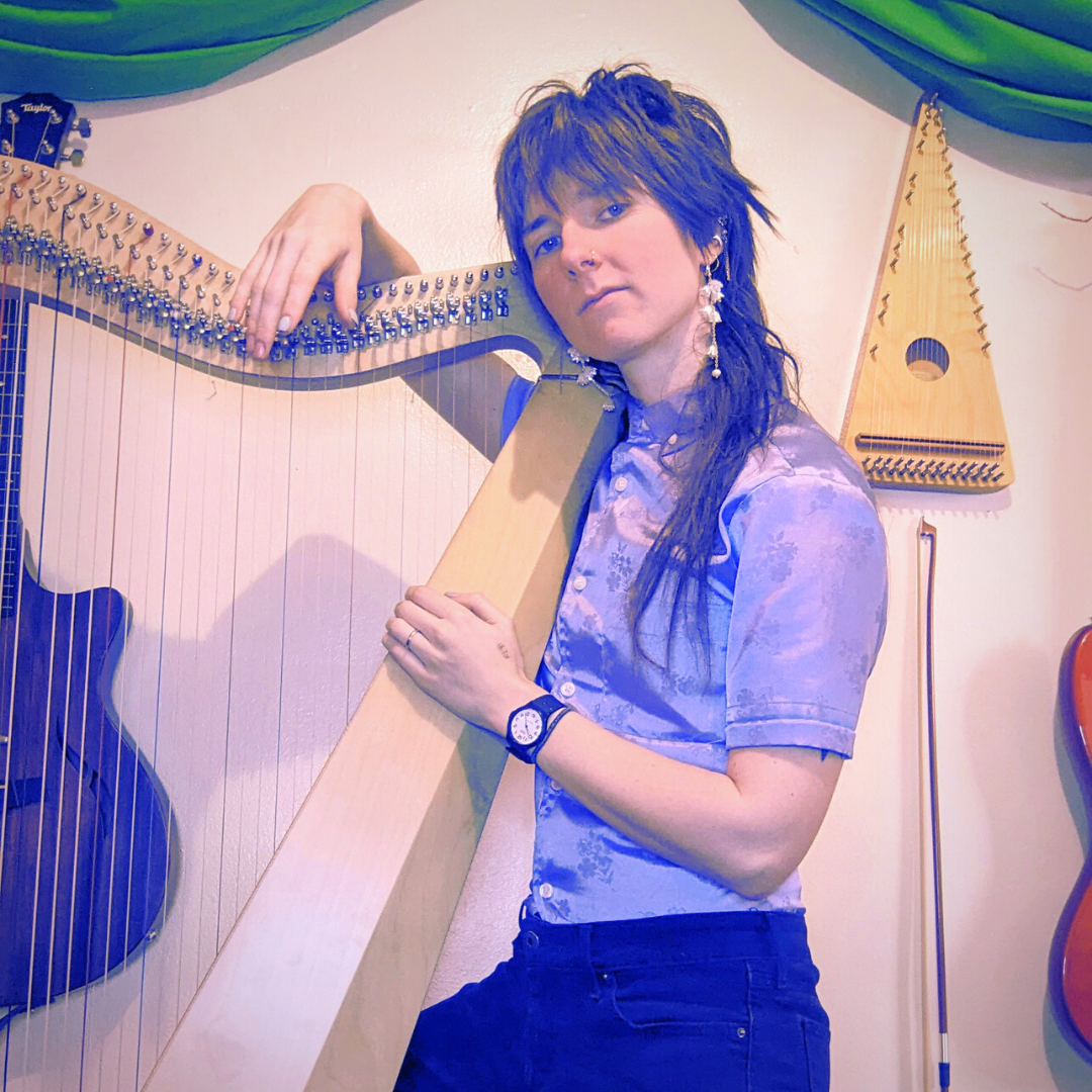 Posing with my beautiful Camac Llanera harp