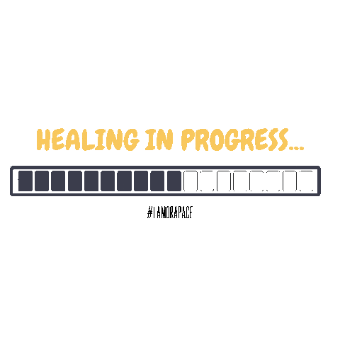 a gif of a loading bar with the words "healing in progress" above it