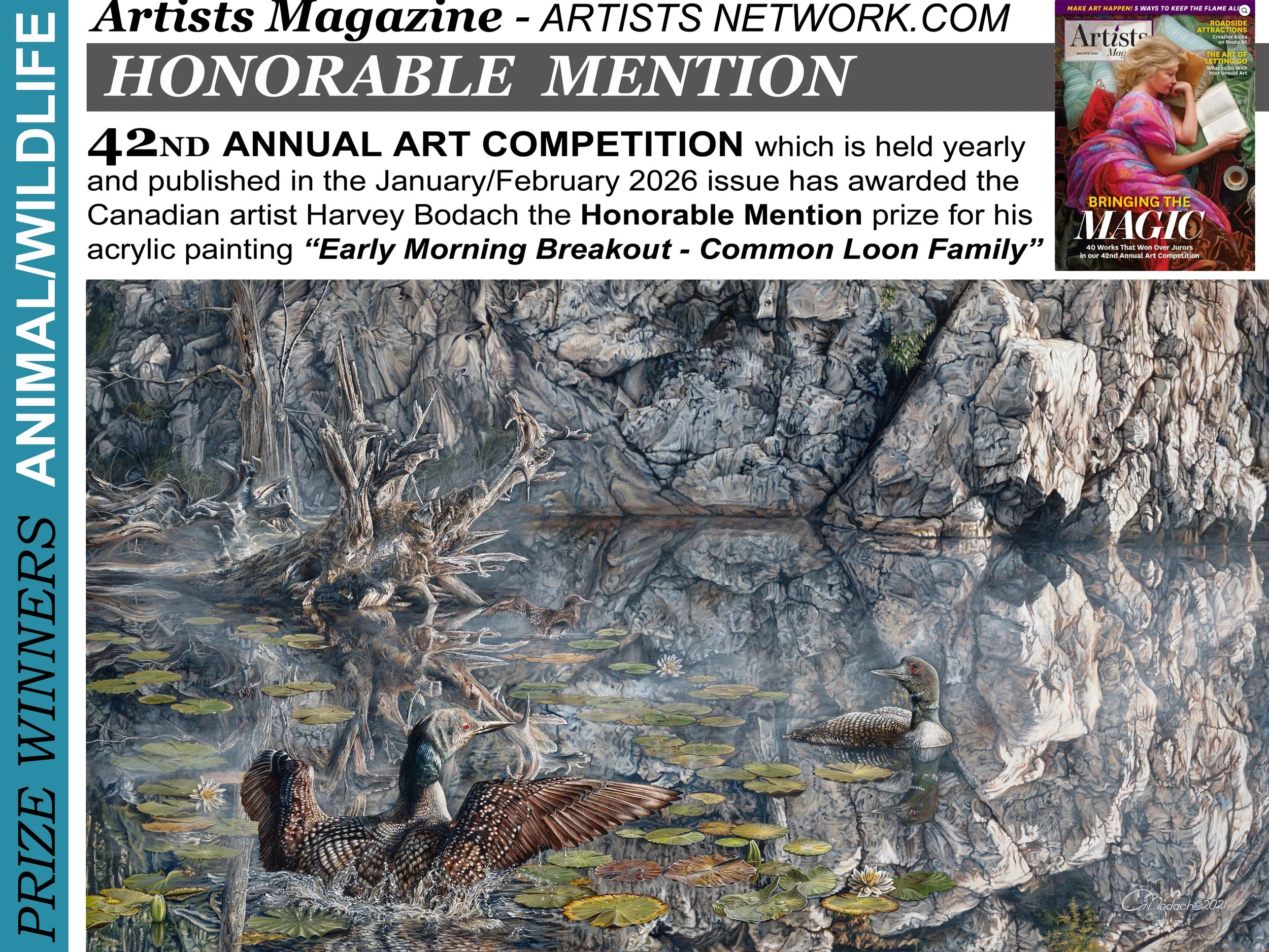 HONOURED AND HUMBLED TO HAVE EARNED AN IMPORTANT PLACE IN THE ARTISTS MAGAZINE’S 42ND ANNUAL ART COMPETITION