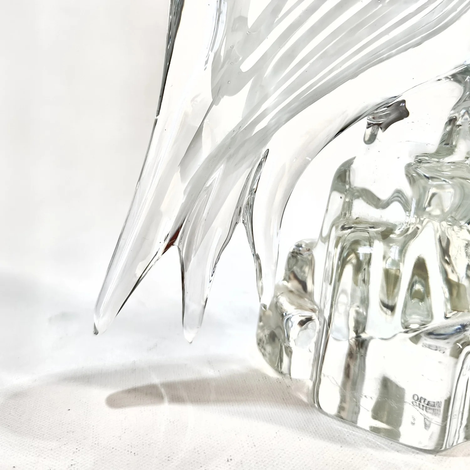 Licio Zanetti Murano Glass Heron, vintage mid-century Italian art 