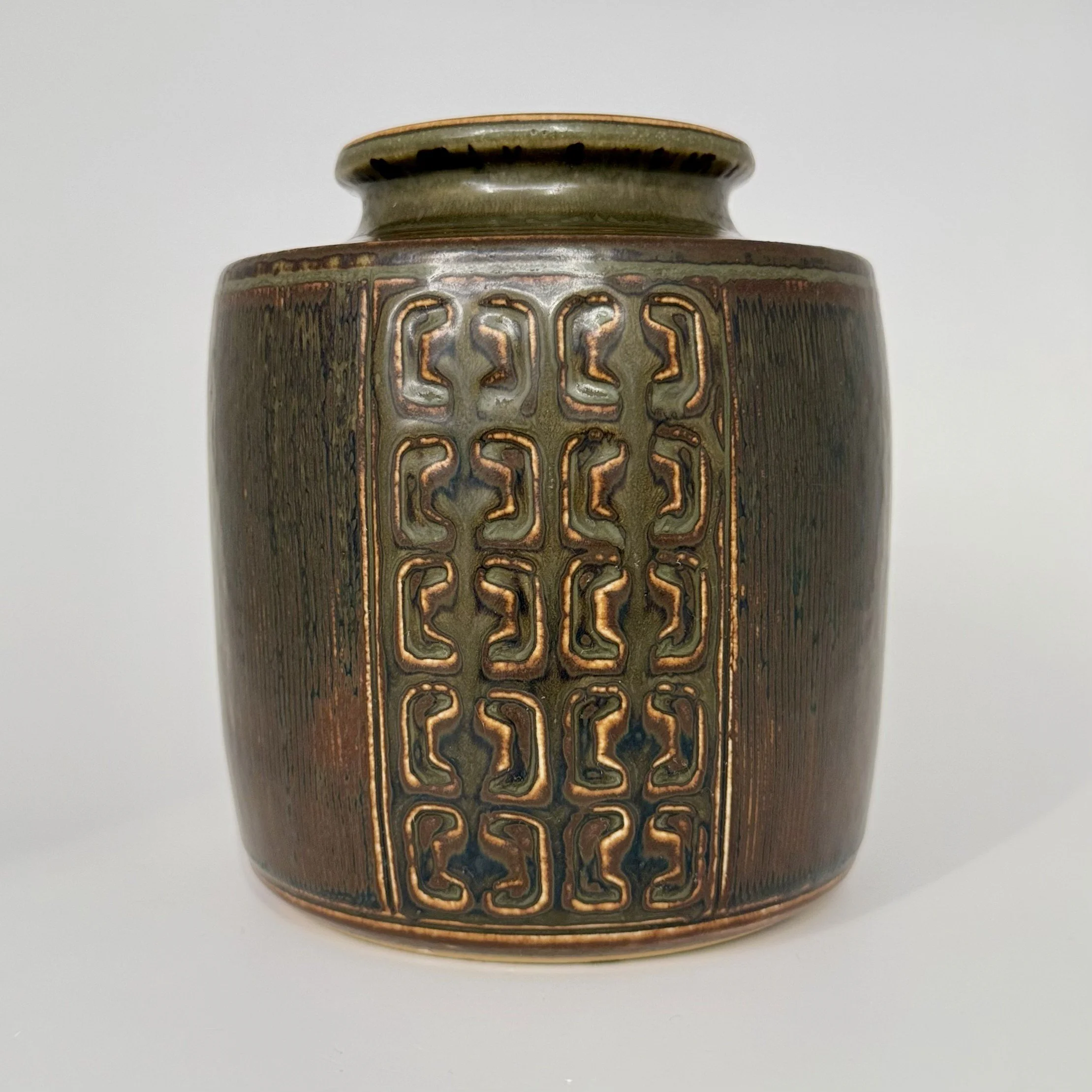 Valdemar Petersen for Bing & Grøndahl Stoneware Vase – 1960s Studio Line