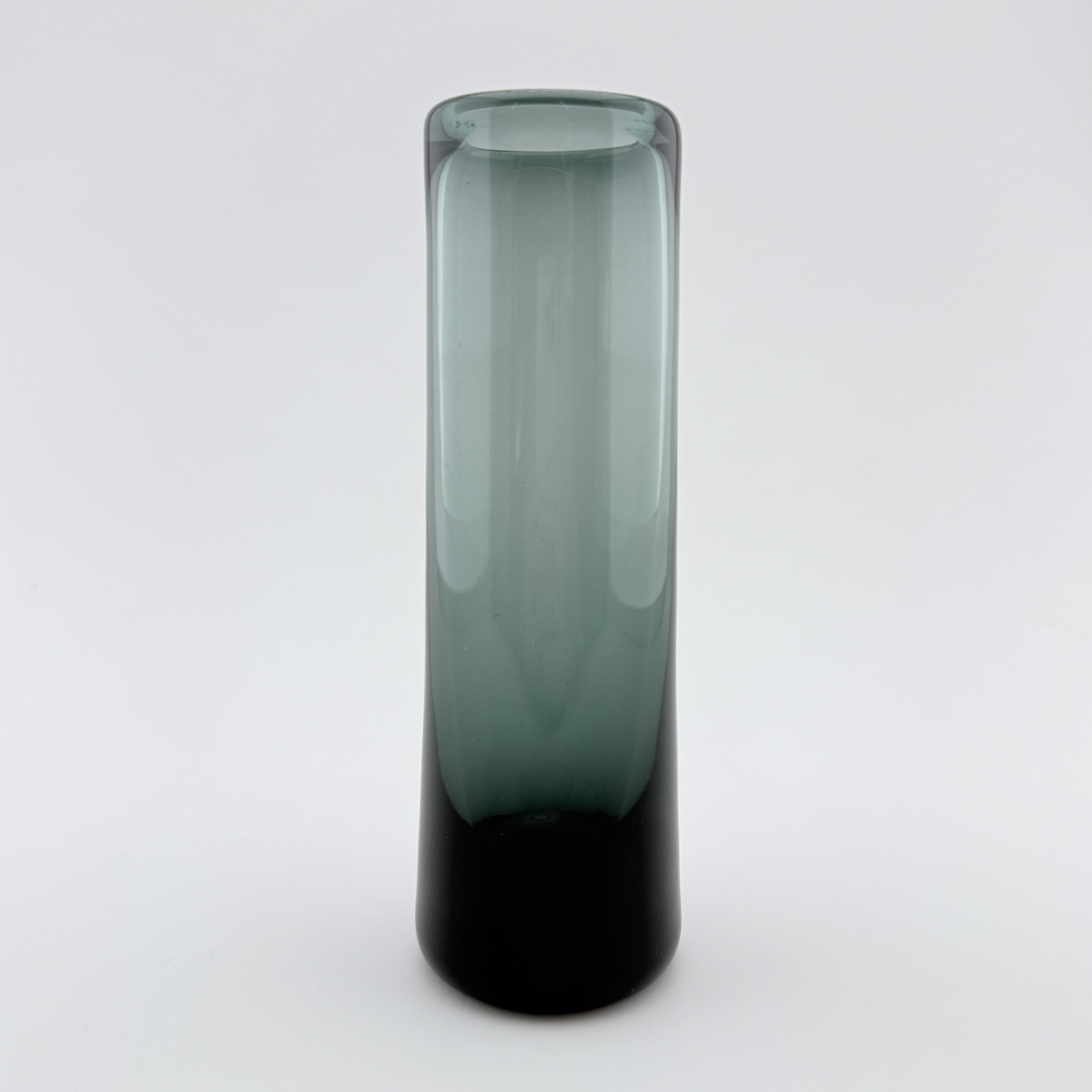 Per Lütken for Holmegaard - Smoky Cylindrical Vase c1958 - Signed (D0592)