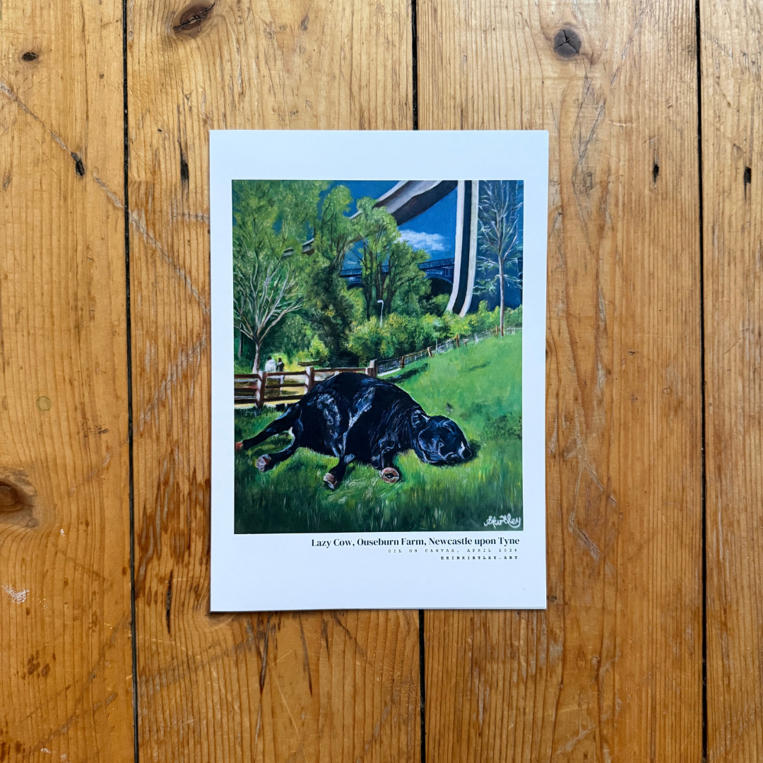 A5 Art Card | Lazy Cow by Erin Kirtley